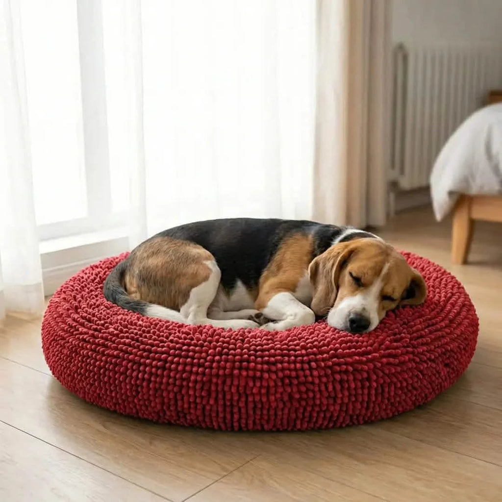 Chenille Cloud Dog Bed – Round Quick-Dry Pet Bed with Washable Cover - image 12