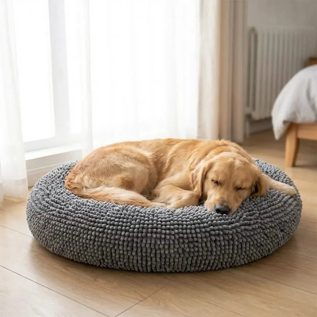 Chenille Cloud Dog Bed – Round Quick-Dry Pet Bed with Washable Cover - image 15