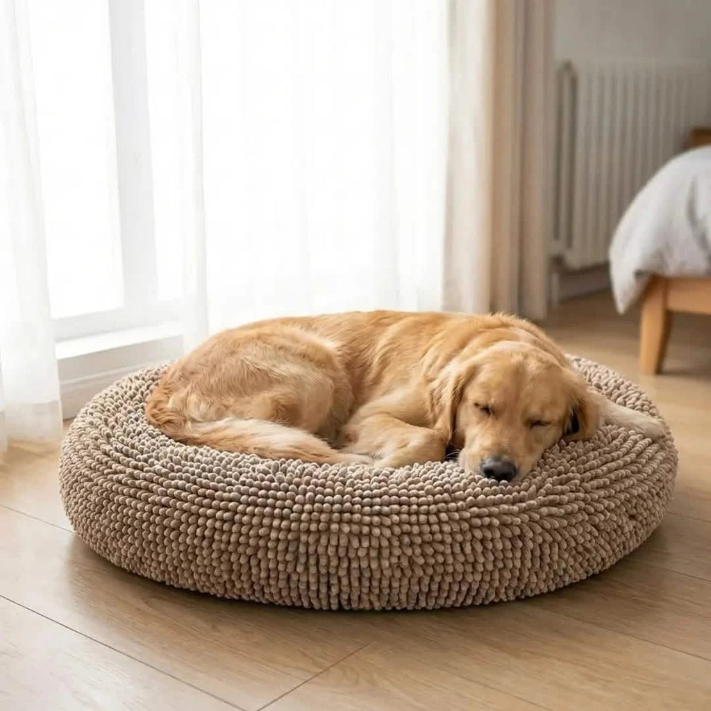 Chenille Cloud Dog Bed – Round Quick-Dry Pet Bed with Washable Cover - image 16
