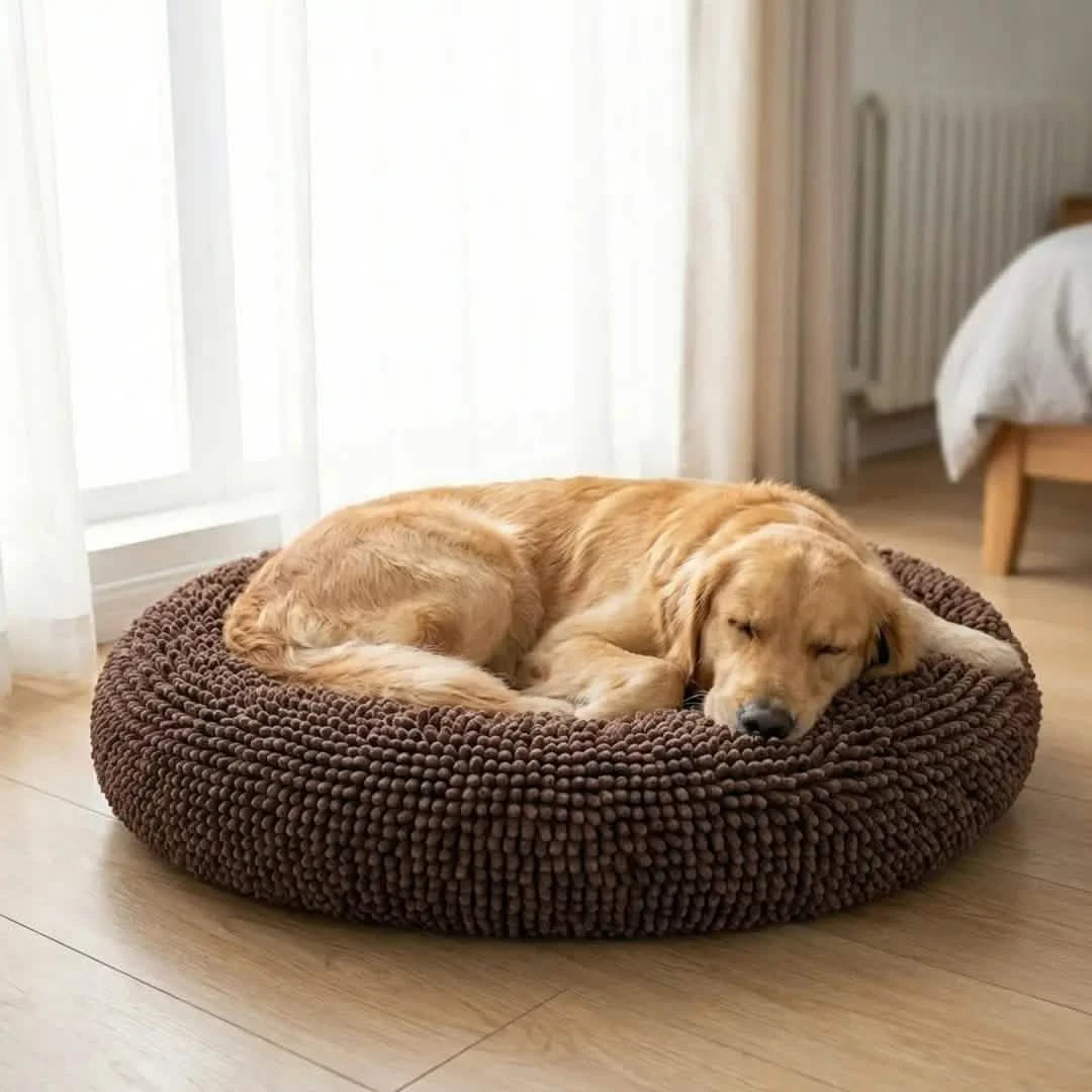 Chenille Cloud Dog Bed – Round Quick-Dry Pet Bed with Washable Cover - image 17