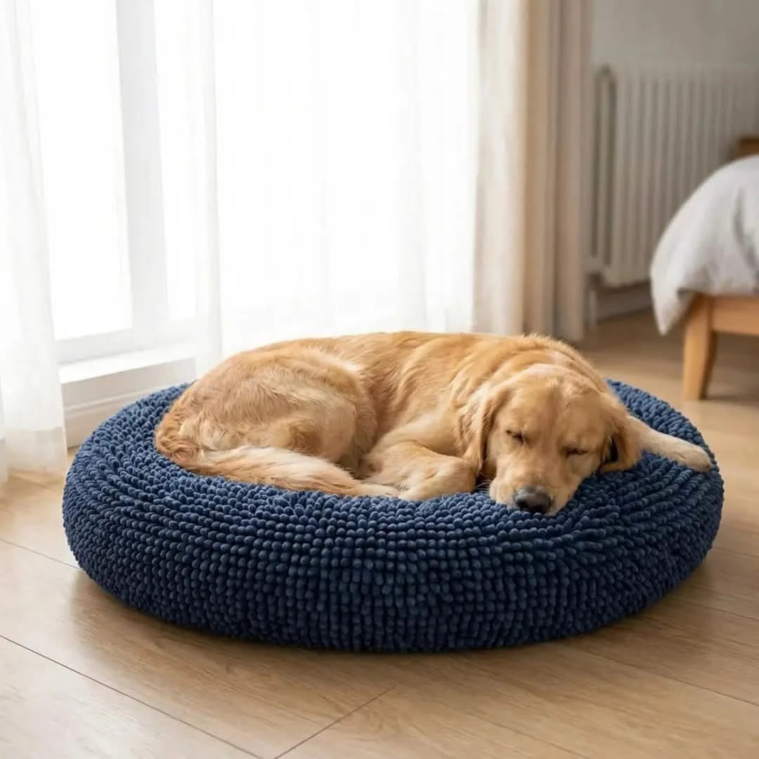 Chenille Cloud Dog Bed – Round Quick-Dry Pet Bed with Washable Cover - image 18