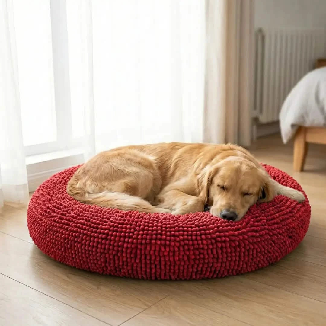 Chenille Cloud Dog Bed – Round Quick-Dry Pet Bed with Washable Cover - image 19