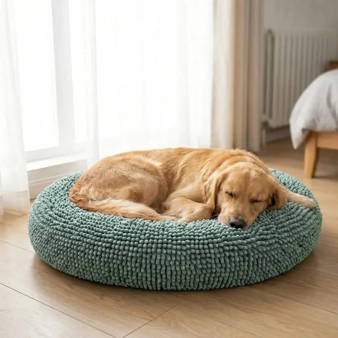 Chenille Cloud Dog Bed – Round Quick-Dry Pet Bed with Washable Cover - image 21