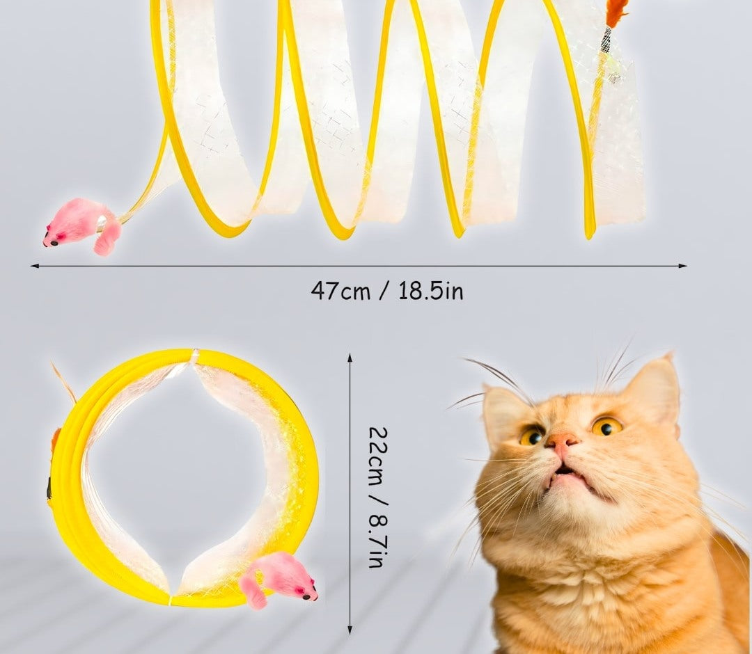 Collapsible Cat Tunnel – Mesh Play Tunnel with Feather Toys & Sisal Balls - image 6