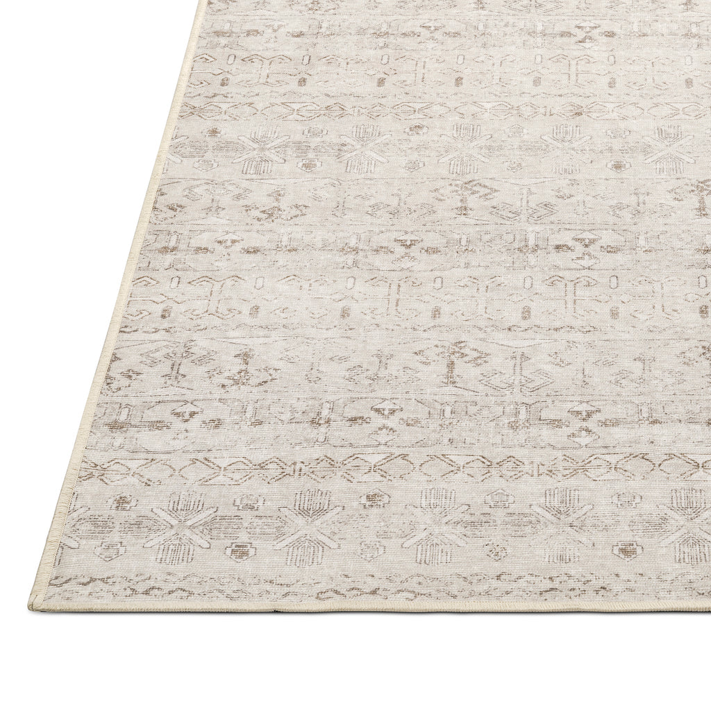 Washable Area Rug – Moroccan-Inspired Ivory Design with Non-Slip Pad - image 6