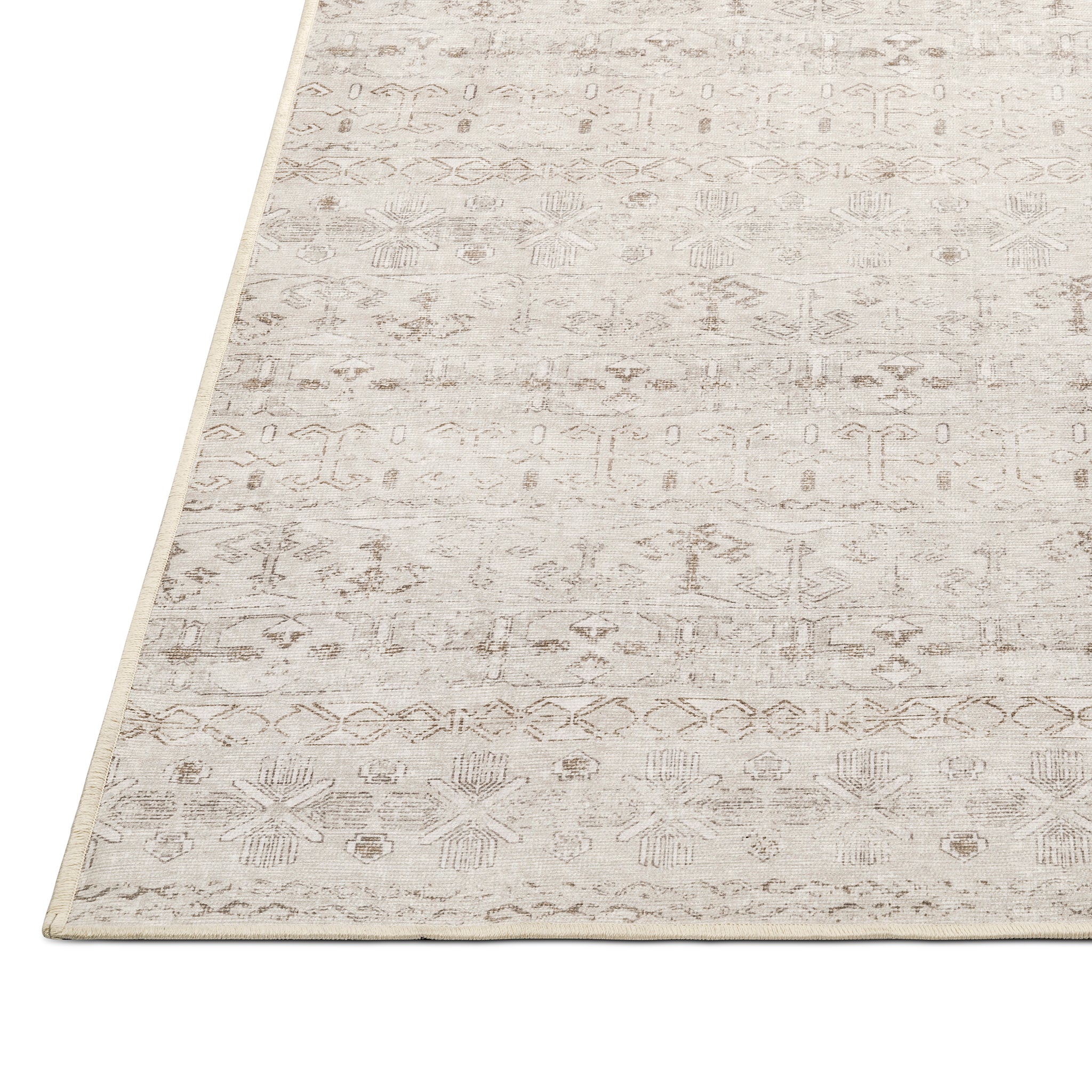 Washable Area Rug – Moroccan-Inspired Ivory Design with Non-Slip Pad - image 6