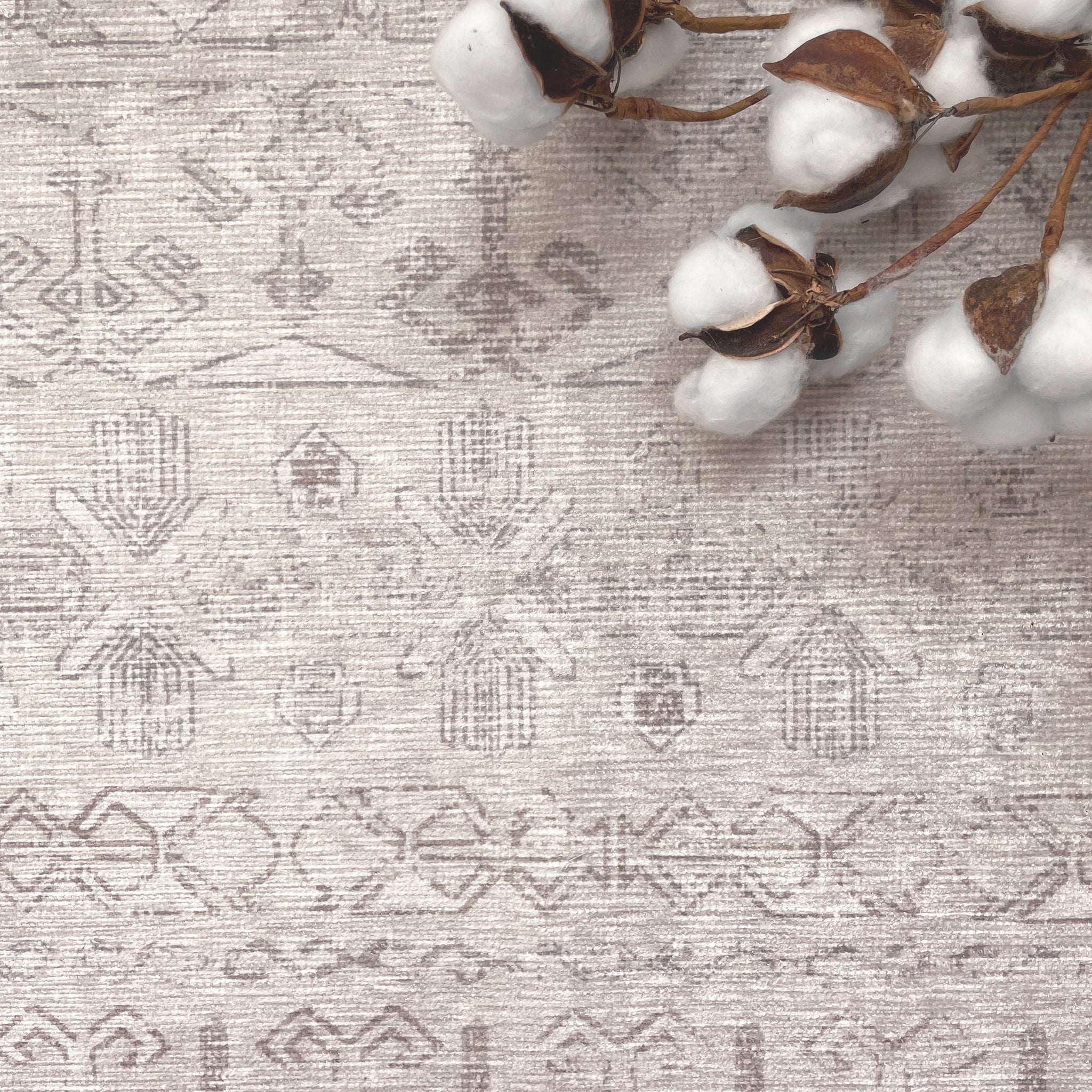 Washable Area Rug – Moroccan-Inspired Ivory Design with Non-Slip Pad - image 10