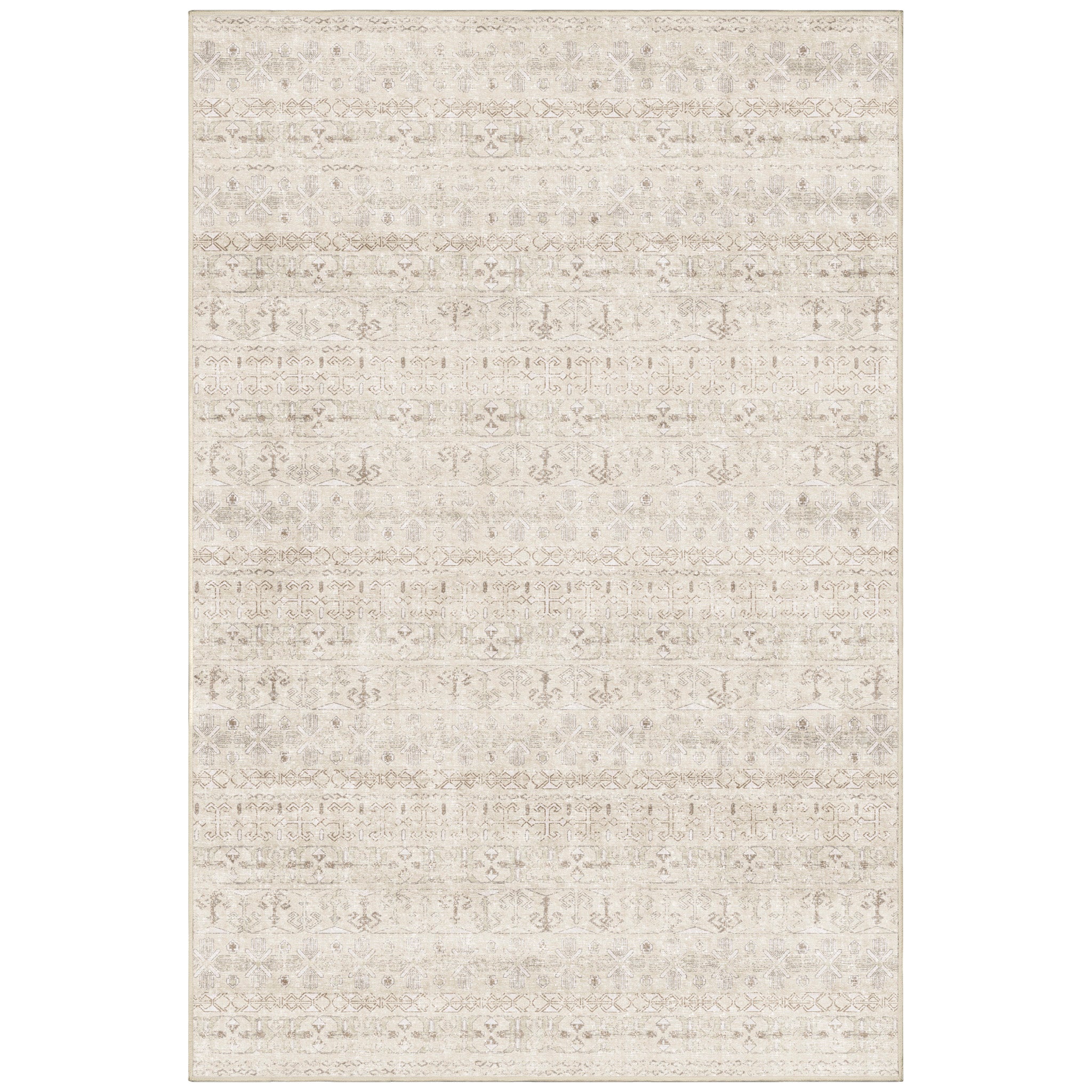 Washable Area Rug – Moroccan-Inspired Ivory Design with Non-Slip Pad - image 15