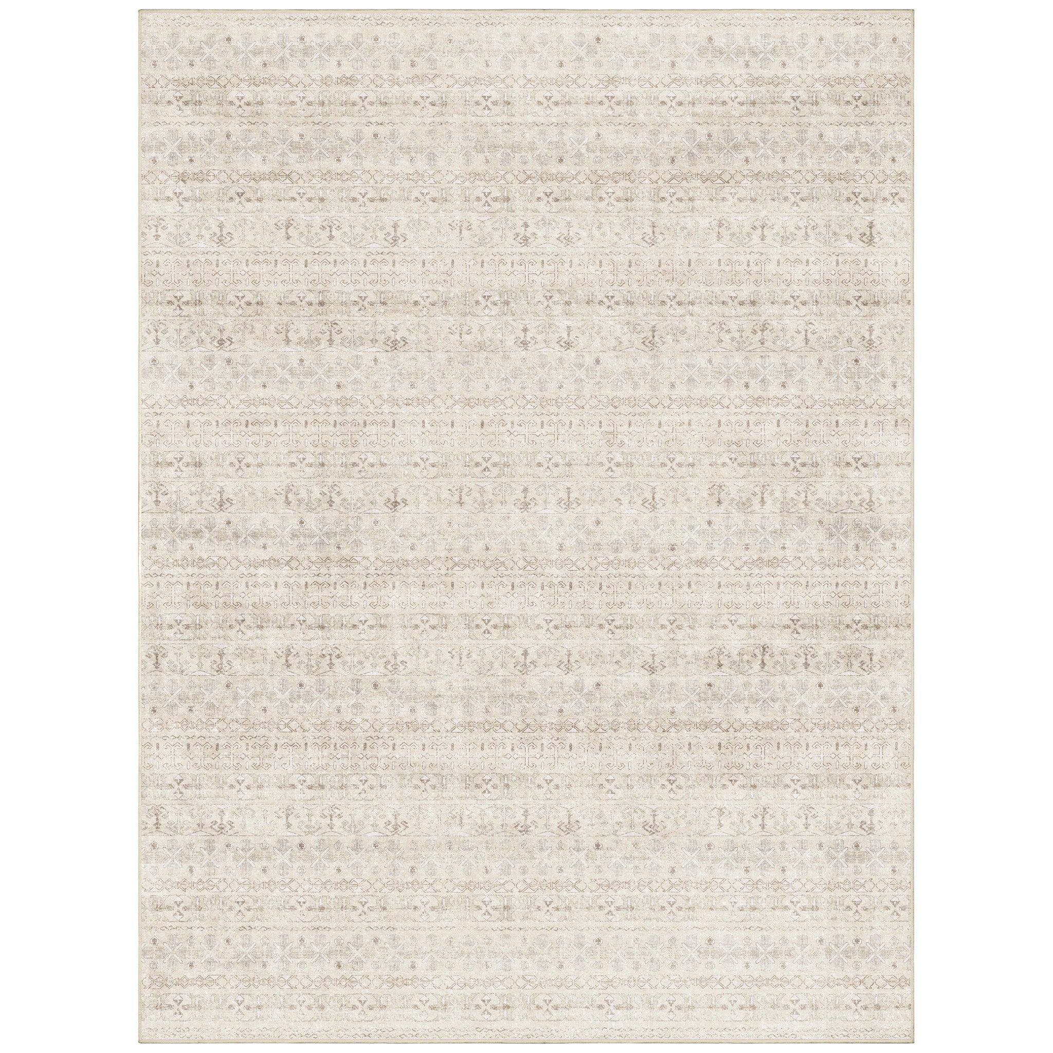 Washable Area Rug – Moroccan-Inspired Ivory Design with Non-Slip Pad - image 17