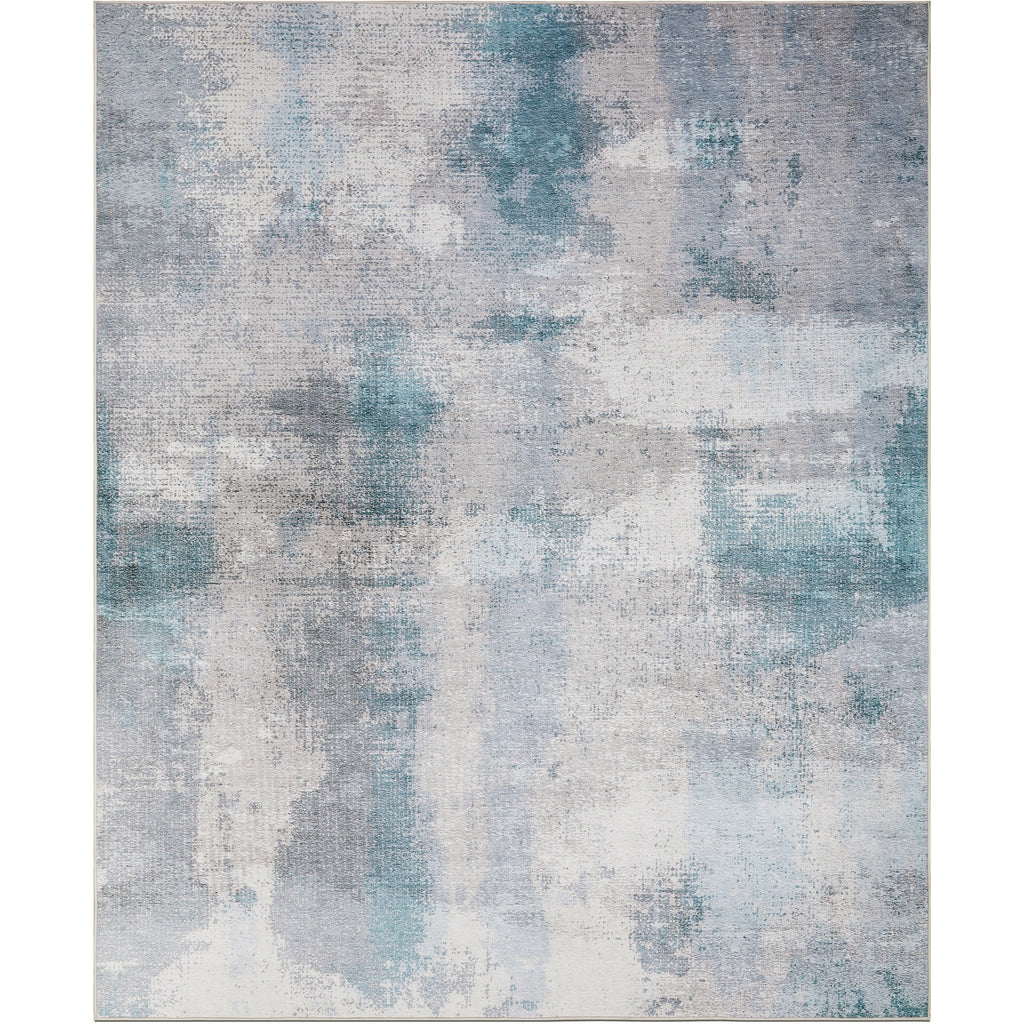 Washable Area Rug – Watercolour Abstract in Sand & Sea Tones - image 2