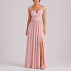 Isadora Lace Shoulder Chiffon Maxi Dress - image 2