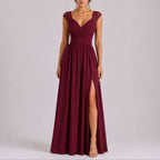 Isadora Lace Shoulder Chiffon Maxi Dress - image 5