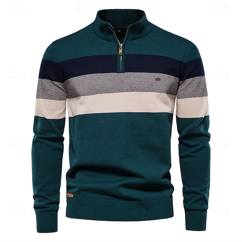 Ignatius Striped Quarter-Zip Sweater - image 3